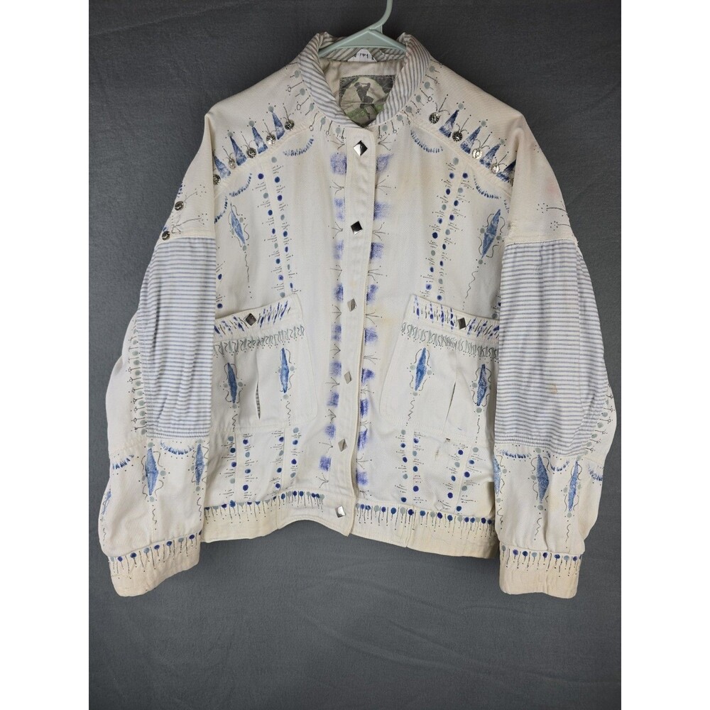 Vintage Inner View Oversize Bomber Jacket Womens Size Medium Snap Buttons